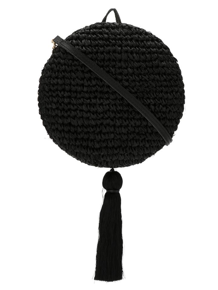 Serpui Straw 'diana' Clutch - Black