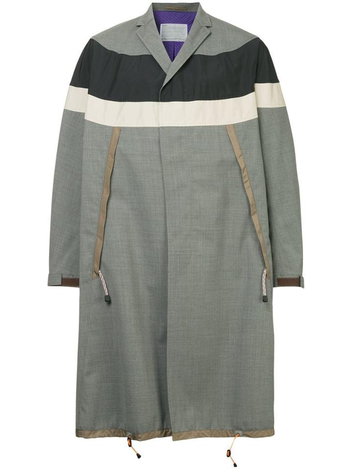 Kolor Panelled Coat - Grey