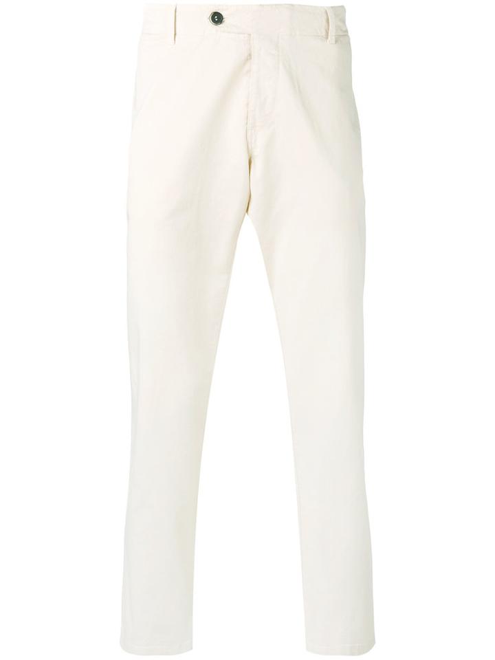 Barena Cropped Chino Trousers, Men's, Size: 54, White, Cotton/polyester/spandex/elastane