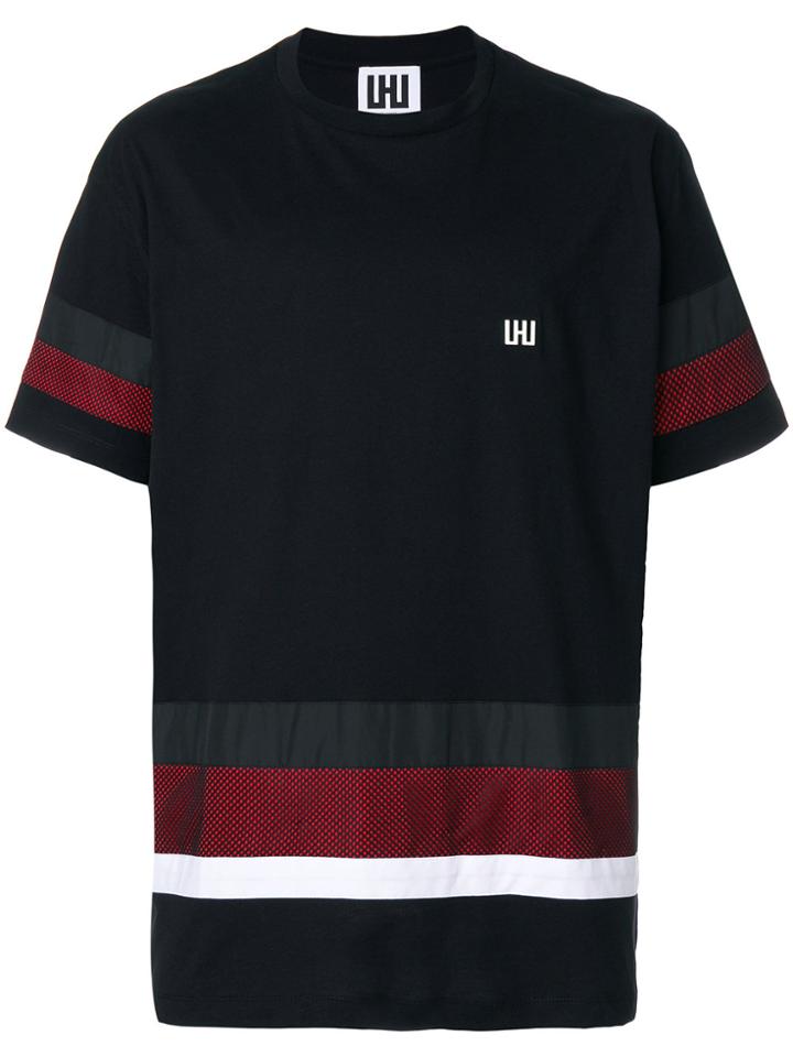Les Hommes Urban Stripe Detail T-shirt - Black
