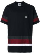Les Hommes Urban Stripe Detail T-shirt - Black