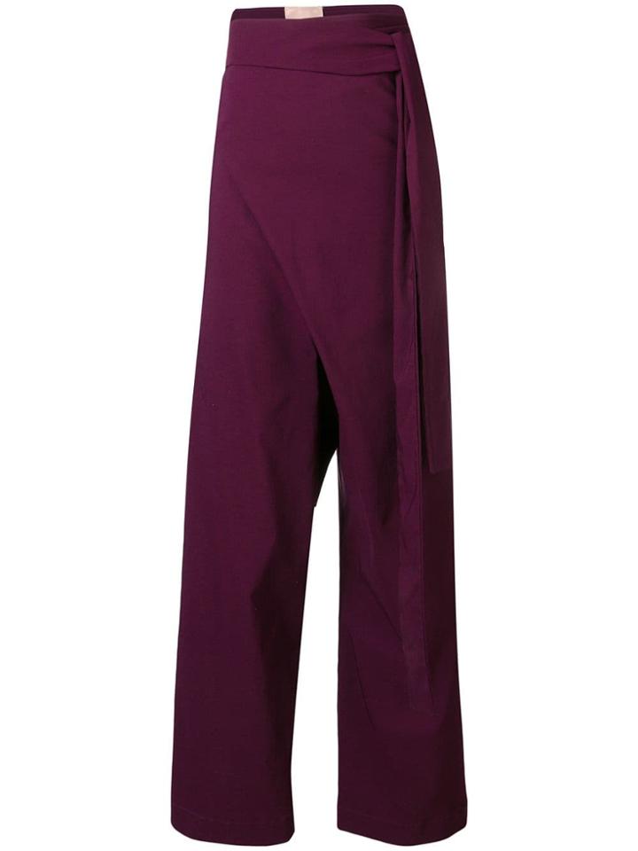 Erika Cavallini Belted High-waist Trousers - Purple
