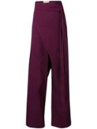 Erika Cavallini Belted High-waist Trousers - Purple