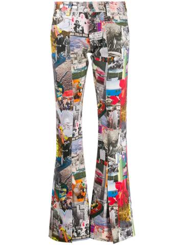 Marco Rambaldi Photographic Print Flared Trousers - Grey