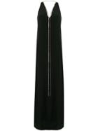 Erika Cavallini Rhinestone Necklace Maxi Dress - Black