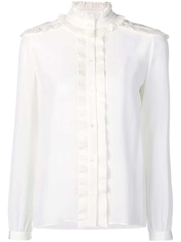 Vanessa Seward Frilled Band Collar Blouse - White