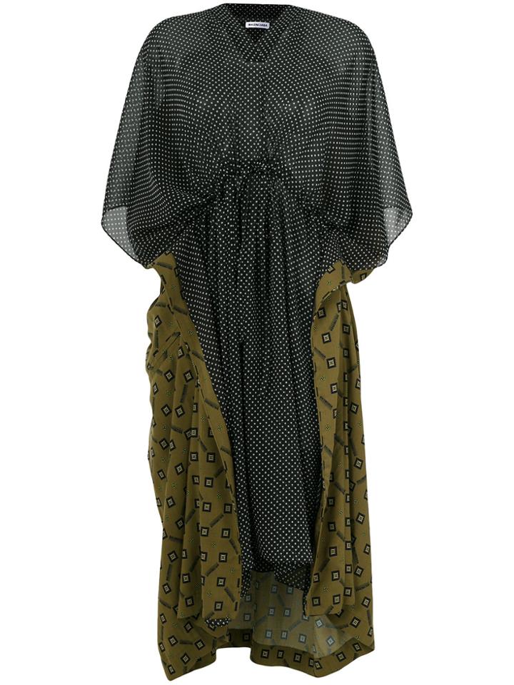 Balenciaga Double Kaftan Dress - Green