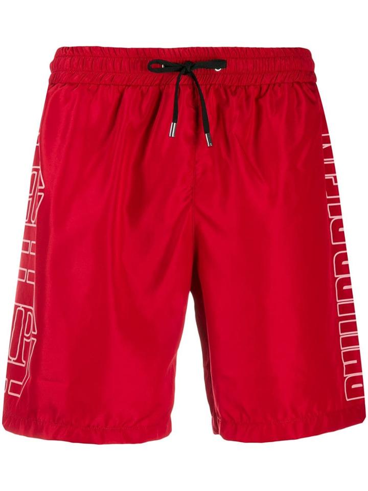 Philipp Plein Logo Swim Shorts - Red