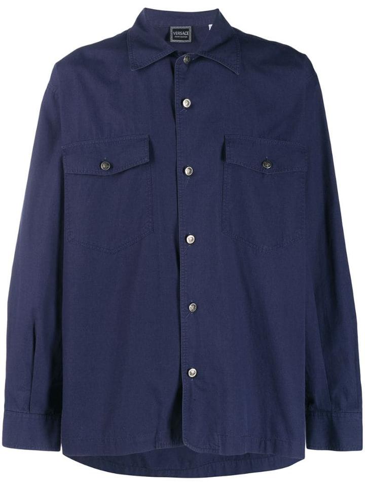 Versace Pre-owned 1980's Button-down Shirt - Blue