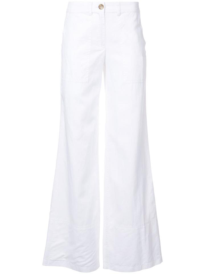 Robert Rodriguez - Flared Trousers - Women - Linen/flax - 8, White, Linen/flax