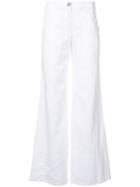 Robert Rodriguez - Flared Trousers - Women - Linen/flax - 8, White, Linen/flax