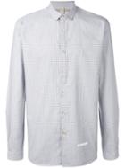 Dnl Geometric Print Shirt, Men's, Size: 40, Grey, Cotton/polyamide