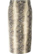 John Galliano Vintage Snakeskin Print Fitted Skirt