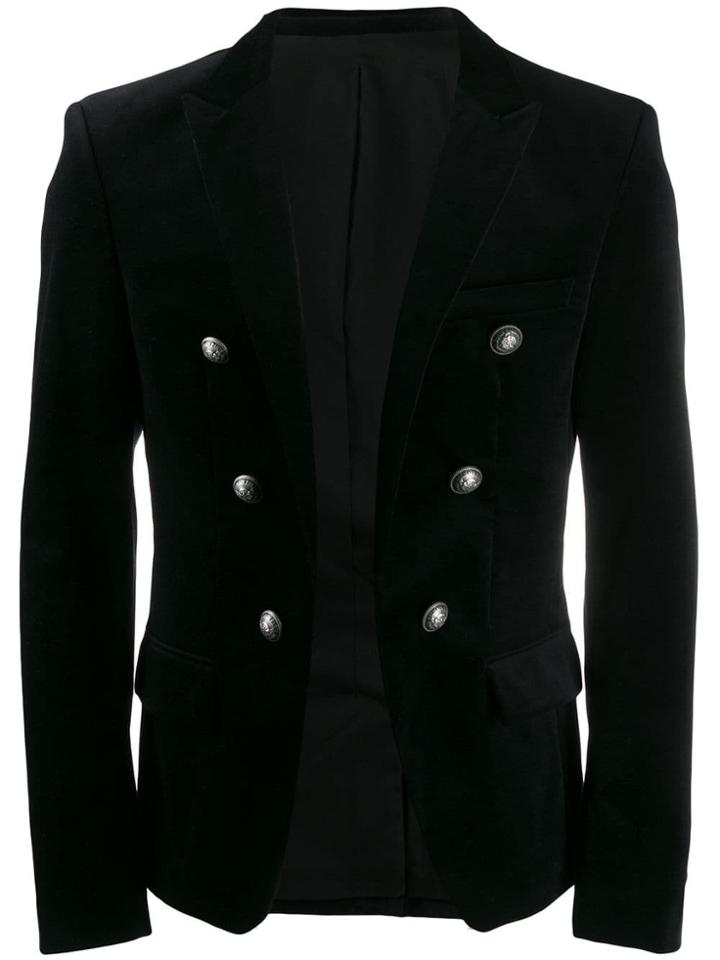 Balmain Button Detailed Open Front Blazer - Black