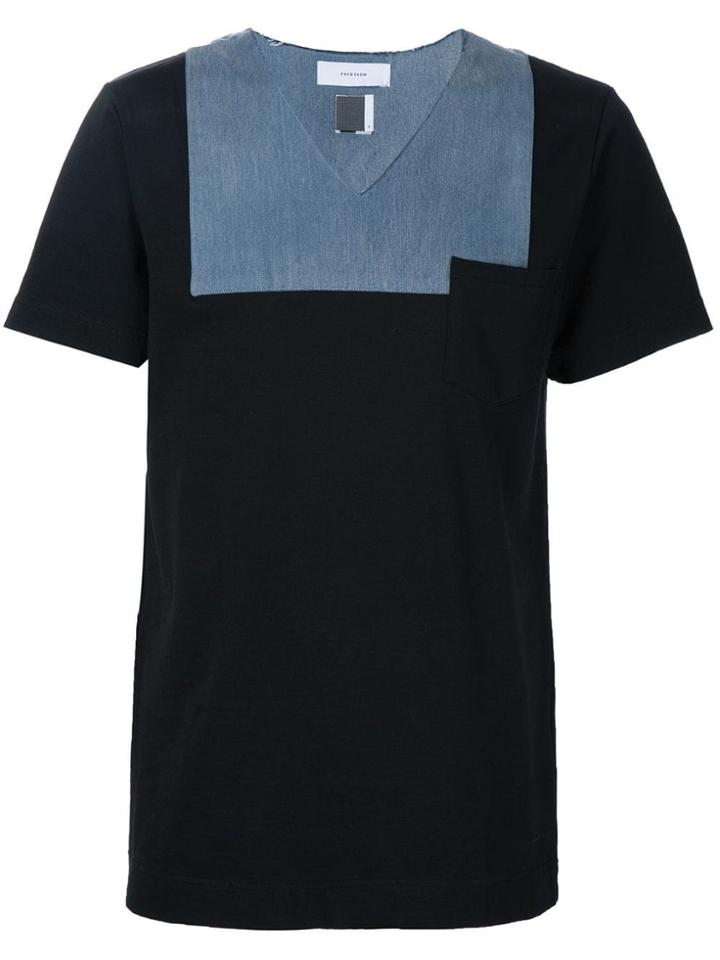 Facetasm Denim Detail T-shirt - Black