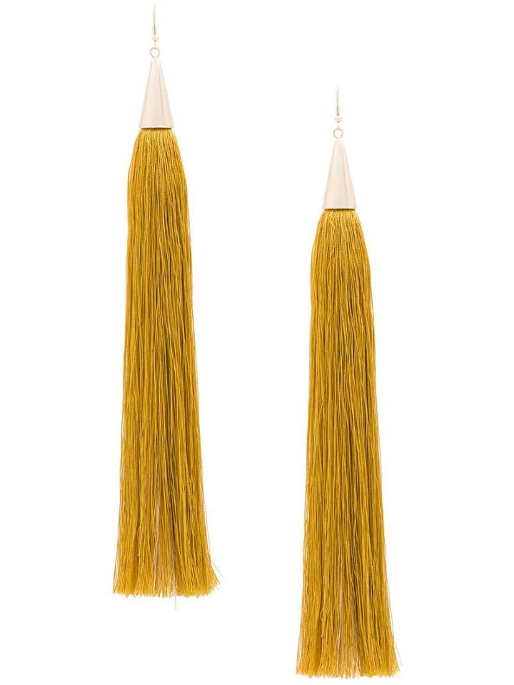 Eddie Borgo Long Tassel Earrings - Yellow