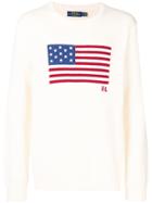 Polo Ralph Lauren Flag Knitted Jumper - White