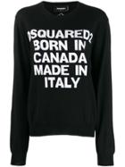 Dsquared2 Intarsia Logo Knitted Sweater - Black