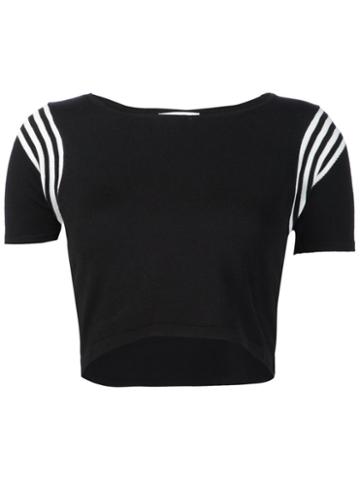 Unif Shoulder Stripes Cropped T-shirt