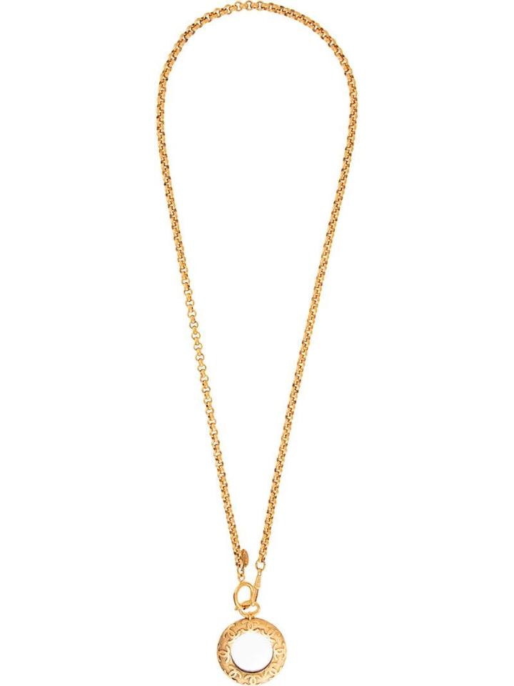 Chanel Pre-owned Mirror Pendant Long Necklace - Gold