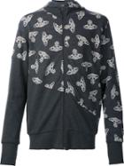 Vivienne Westwood Anglomania Logo Print Zip Up Cardigan, Men's, Size: Large, Black, Cotton/polyester