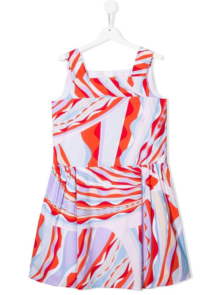 Emilio Pucci Junior Teen Burle Print Dress - Red