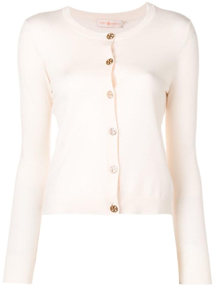Tory Burch Logo Button Cardigan - Neutrals