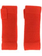 N.peal Fingerless Knit Gloves - Orange
