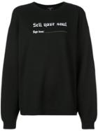 R13 Oversized Slogan Print Sweatshirt - Black
