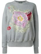 Alexander Mcqueen Floral Embroidered Sweatshirt - Grey