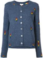 Marc Jacobs - Embroidered Round Neck Cardigan - Women - Cashmere/wool - M, Blue, Cashmere/wool
