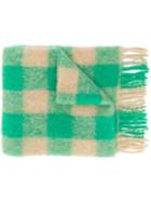 Forte Forte Checked Wool Scarf - Green
