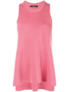 Derek Lam Ribbed A-line Cashmere Tank - Pink