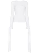 Jw Anderson Cotton Jersey Top With Cuff Ties - White