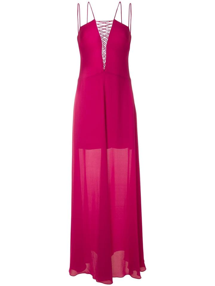 Reinaldo Lourenço Strappy Silk Gown - Red