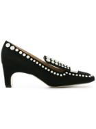 Sergio Rossi Studded Square Toe Pumps - Black