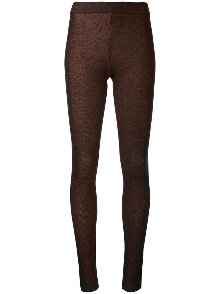 Muller Of Yoshiokubo Ribbed Knitted Leggings - Black
