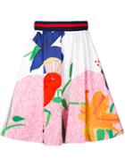 Alice+olivia - High Waisted Printed Pleated Skirt - Women - Cotton/spandex/elastane - 4, Cotton/spandex/elastane