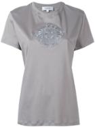 Carven - Embroidered Motif T-shirt - Women - Cotton - Xs, Women's, Grey, Cotton
