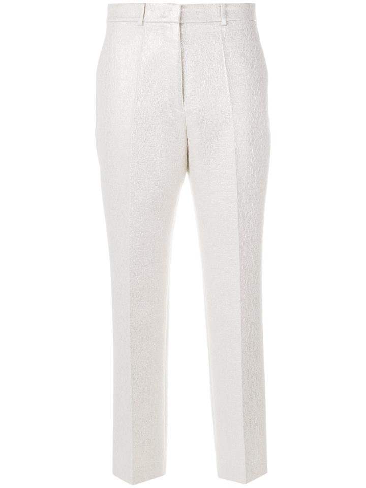 Mantu Creased Cropped Trousers - Nude & Neutrals