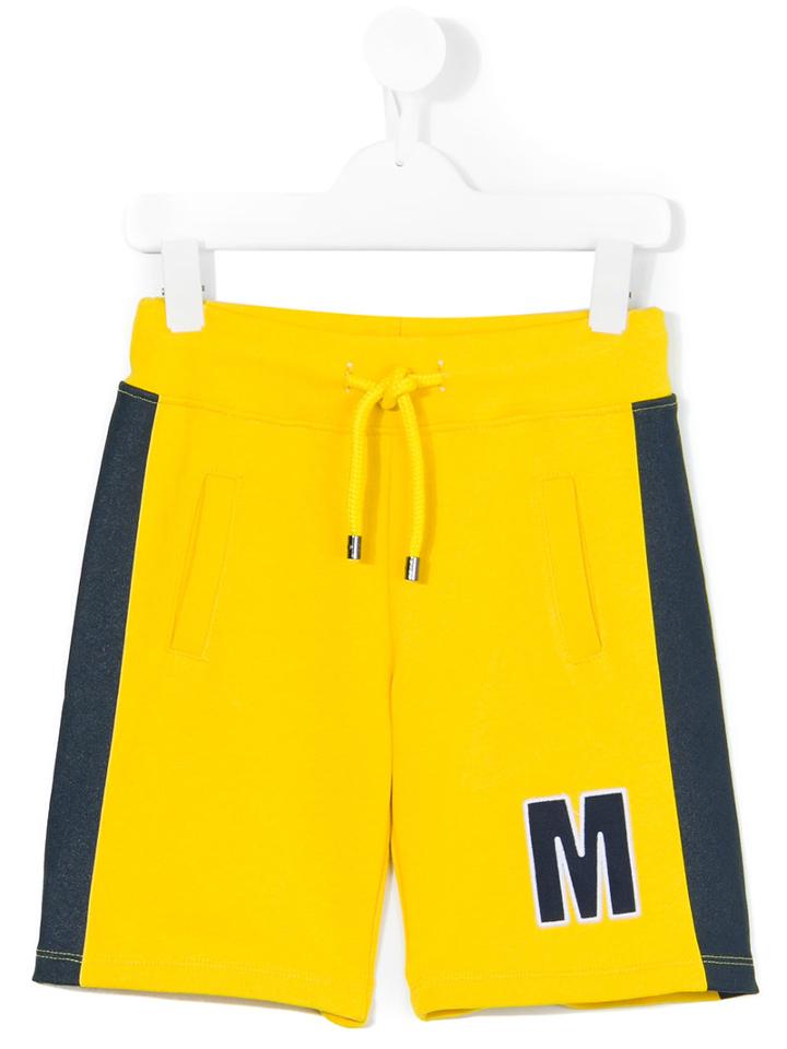 Msgm Kids - Two Tone Track Shorts - Kids - Cotton - 10 Yrs, Boy's, Yellow/orange