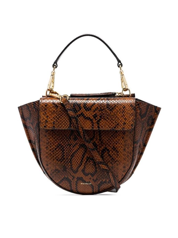 Wandler Brown Hortensia Mini Snake-textured Leather Shoulder Bag