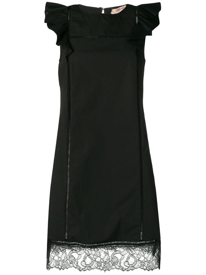 Twin-set Frill Sleeve Dress - Black
