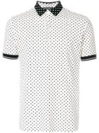 Dolce & Gabbana Polka Dotted Polo Shirt - White