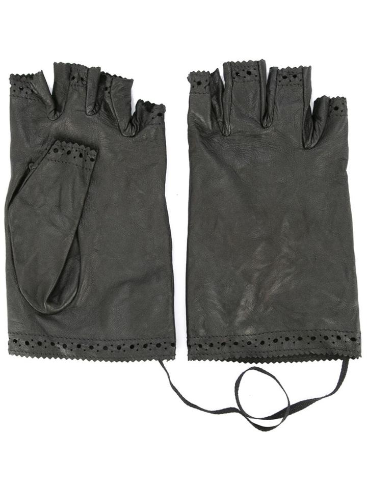 Rundholz Cut Patterned Gloves - Black