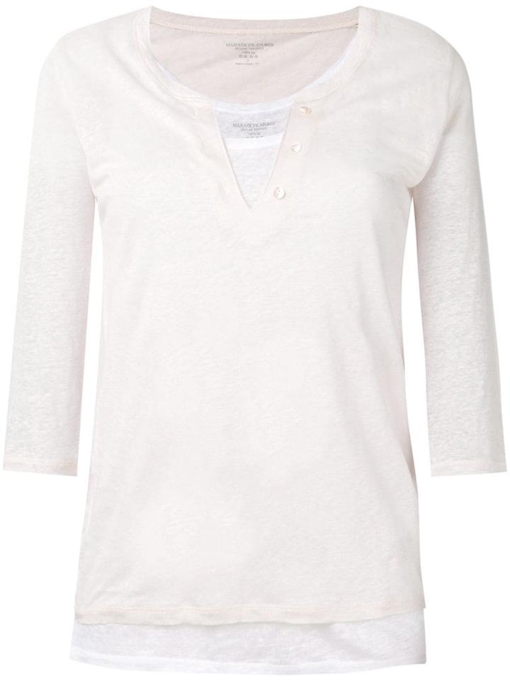 Majestic Filatures Open-neck Jumper - Pink
