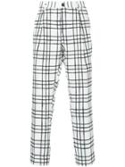 Education From Youngmachines Checked Tailored Trousers - White