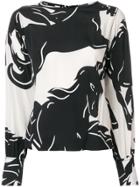 Sport Max Code Curacao Horse Print Blouse - Black