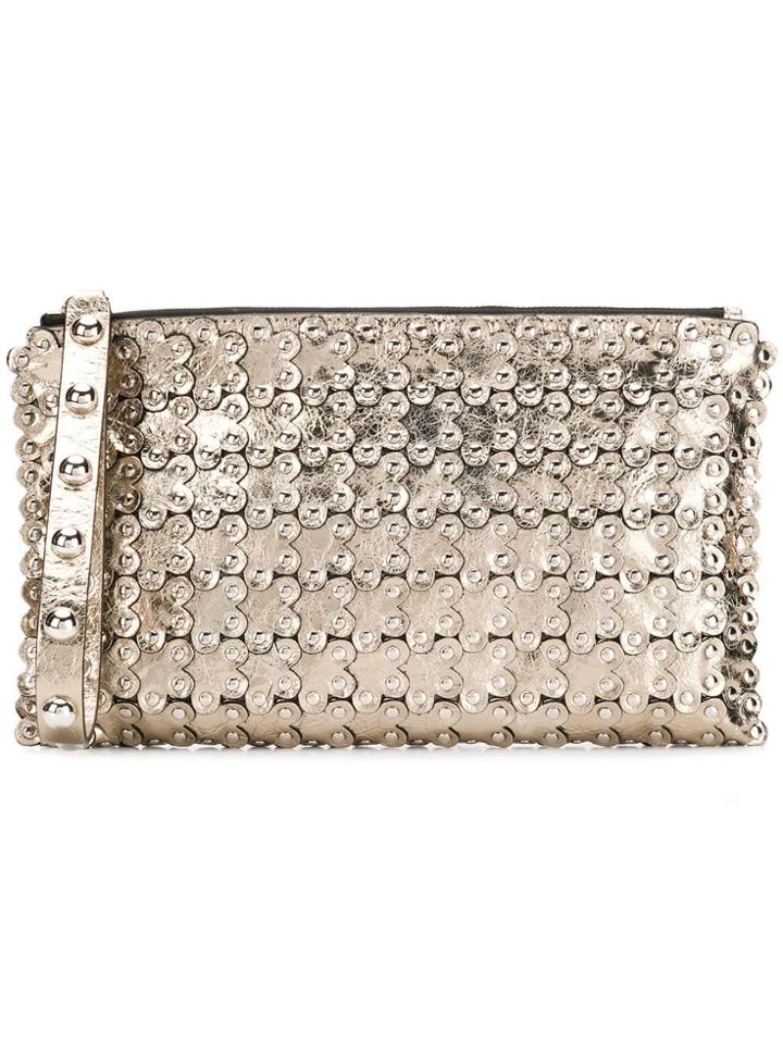 Red Valentino Red(v) Flower Puzzle Clutch - Metallic