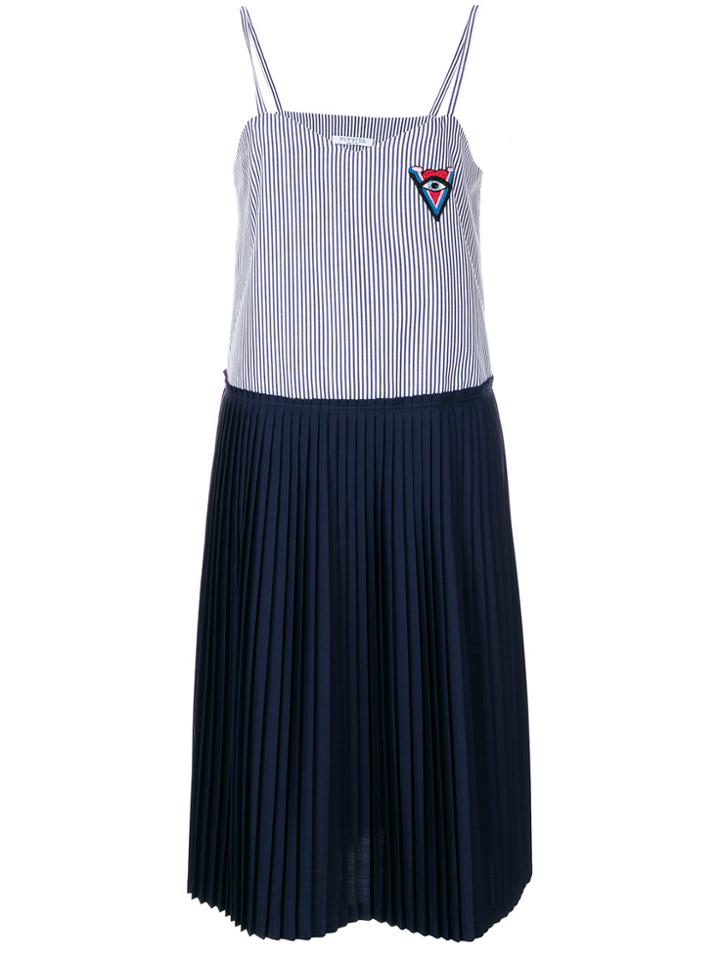 Vivetta Stripe And Pleat Shift Dress - Blue